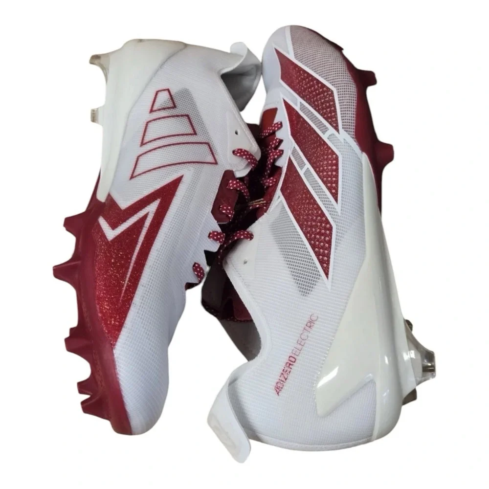 Adizero Electric+ II Men Size 11 Football Cleats White Red IE6288 Speed TPU Heel